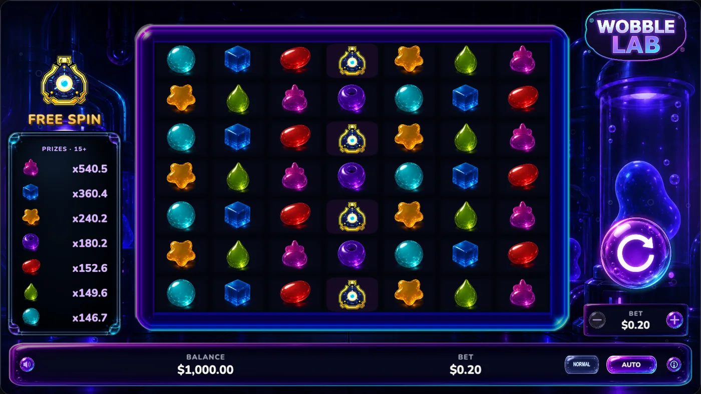 WOBBLE LAB — desktop game screen